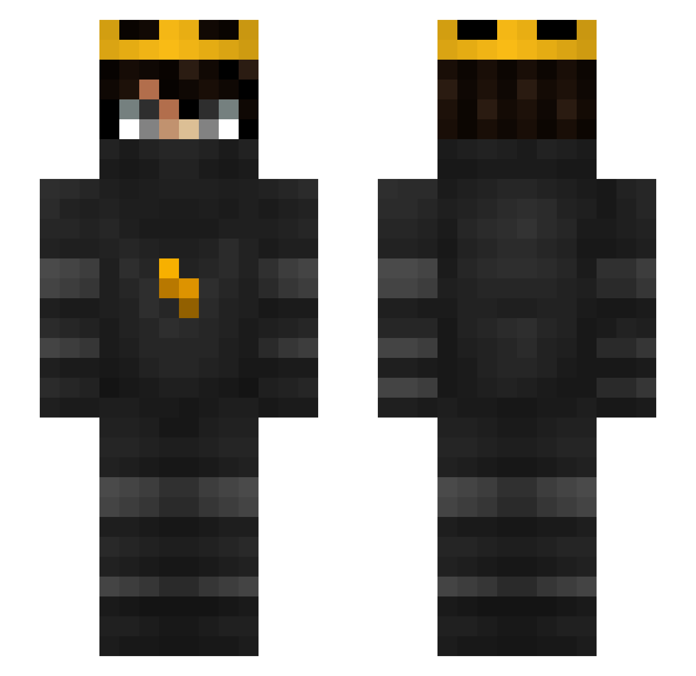 7range Minecraft skin, front and back view