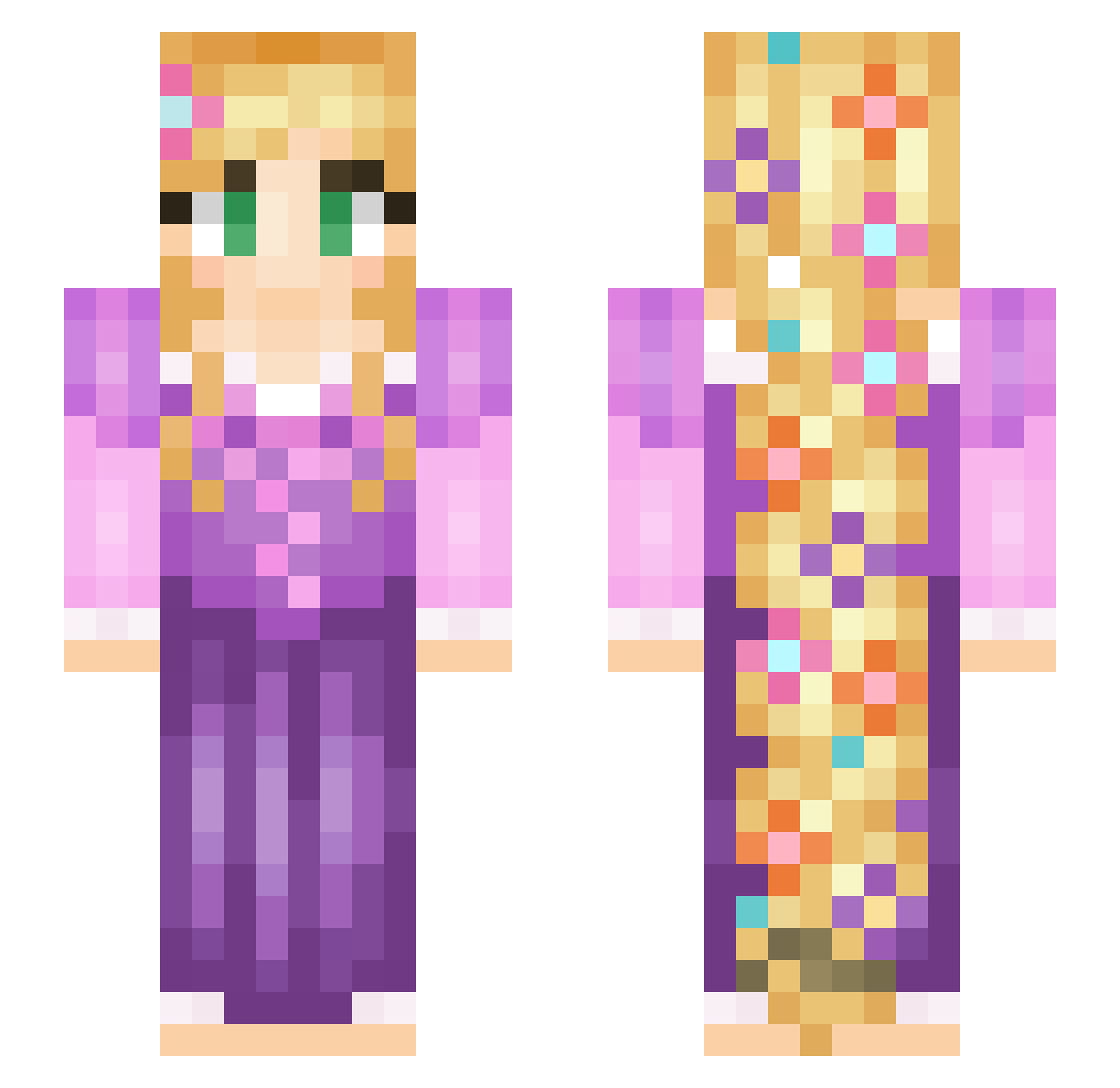 armxlee Minecraft skin, front and back view