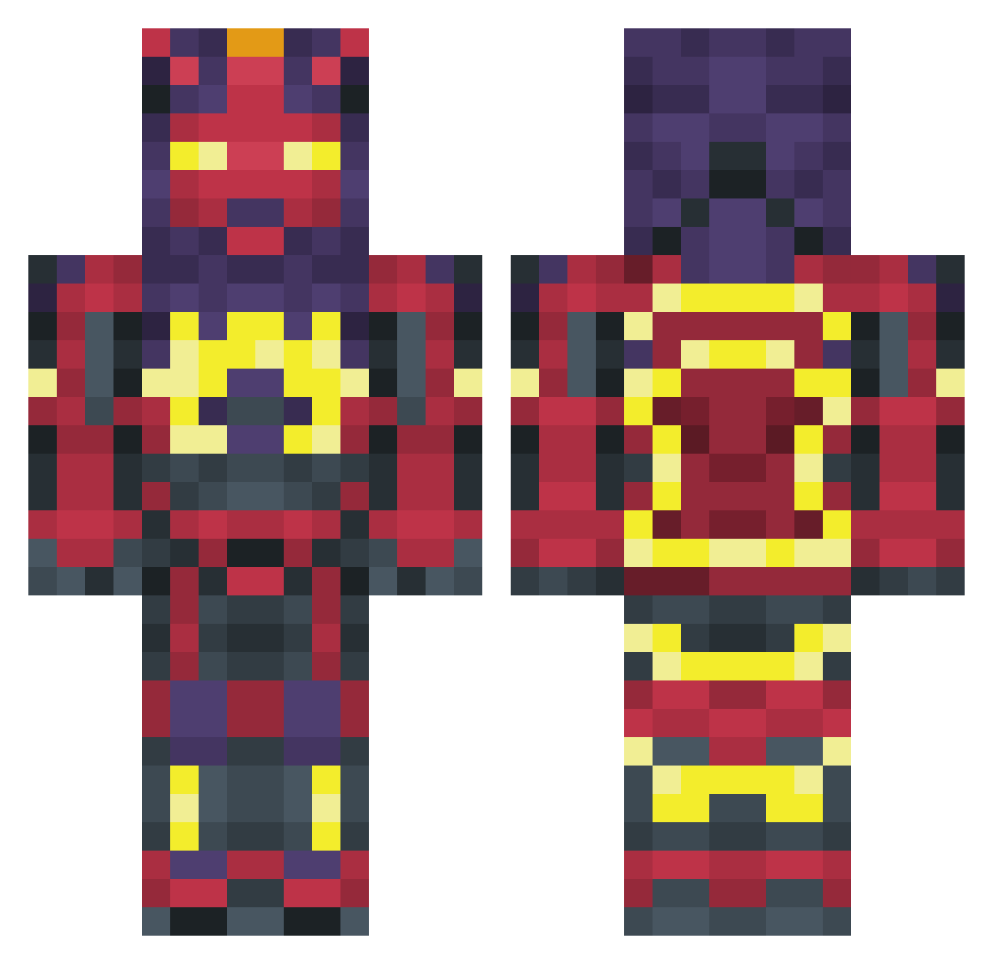 ItsMeR0GUE Minecraft skin, front and back view