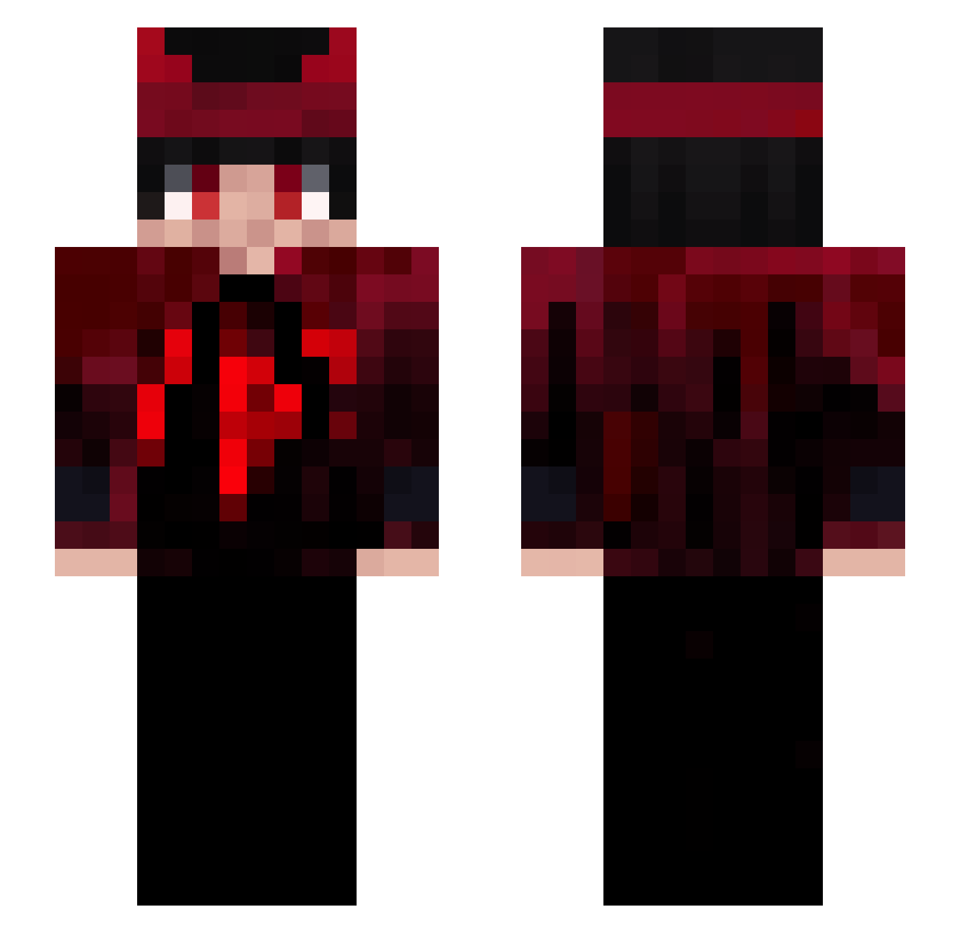 Prassure Minecraft skin, front and back view