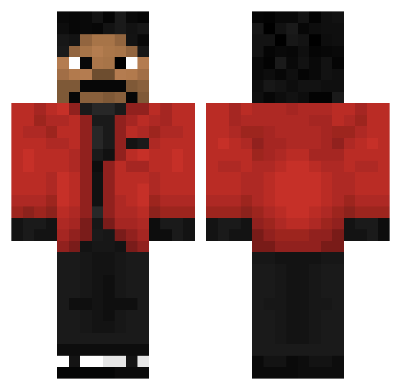 EZThanos Minecraft skin, front and back view