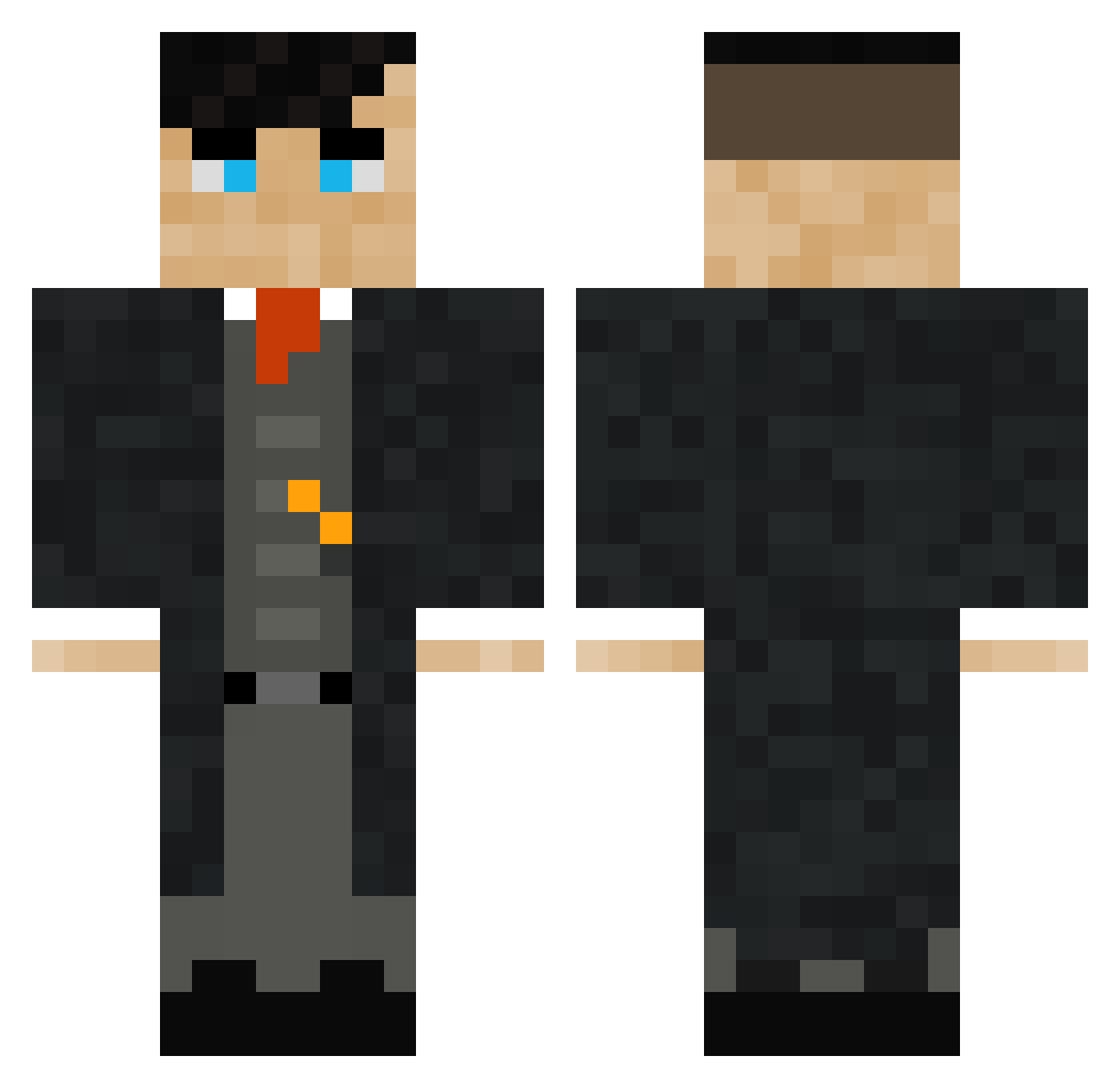 fario Minecraft skin, front and back view