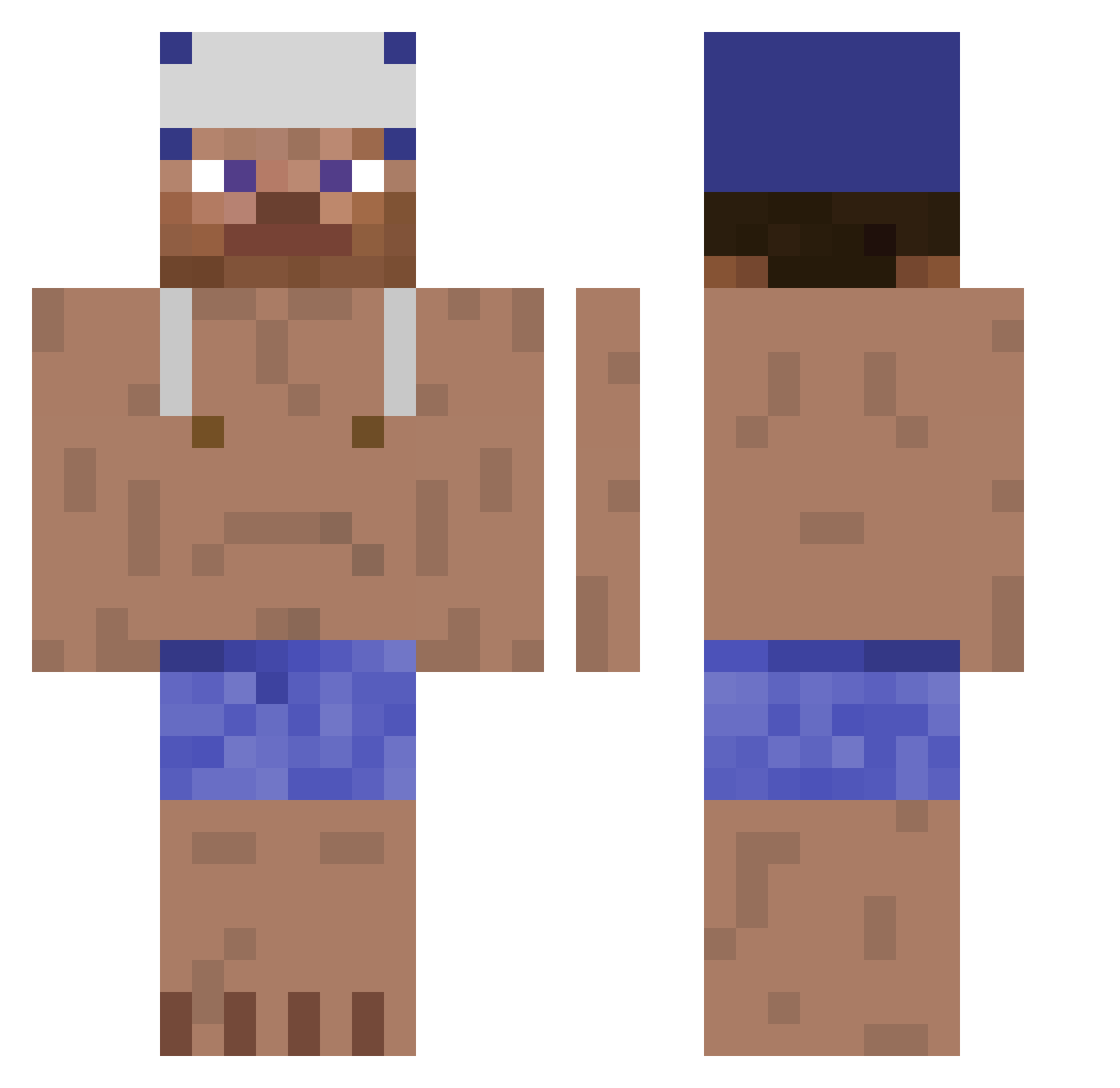 stu2k Minecraft skin, front and back view