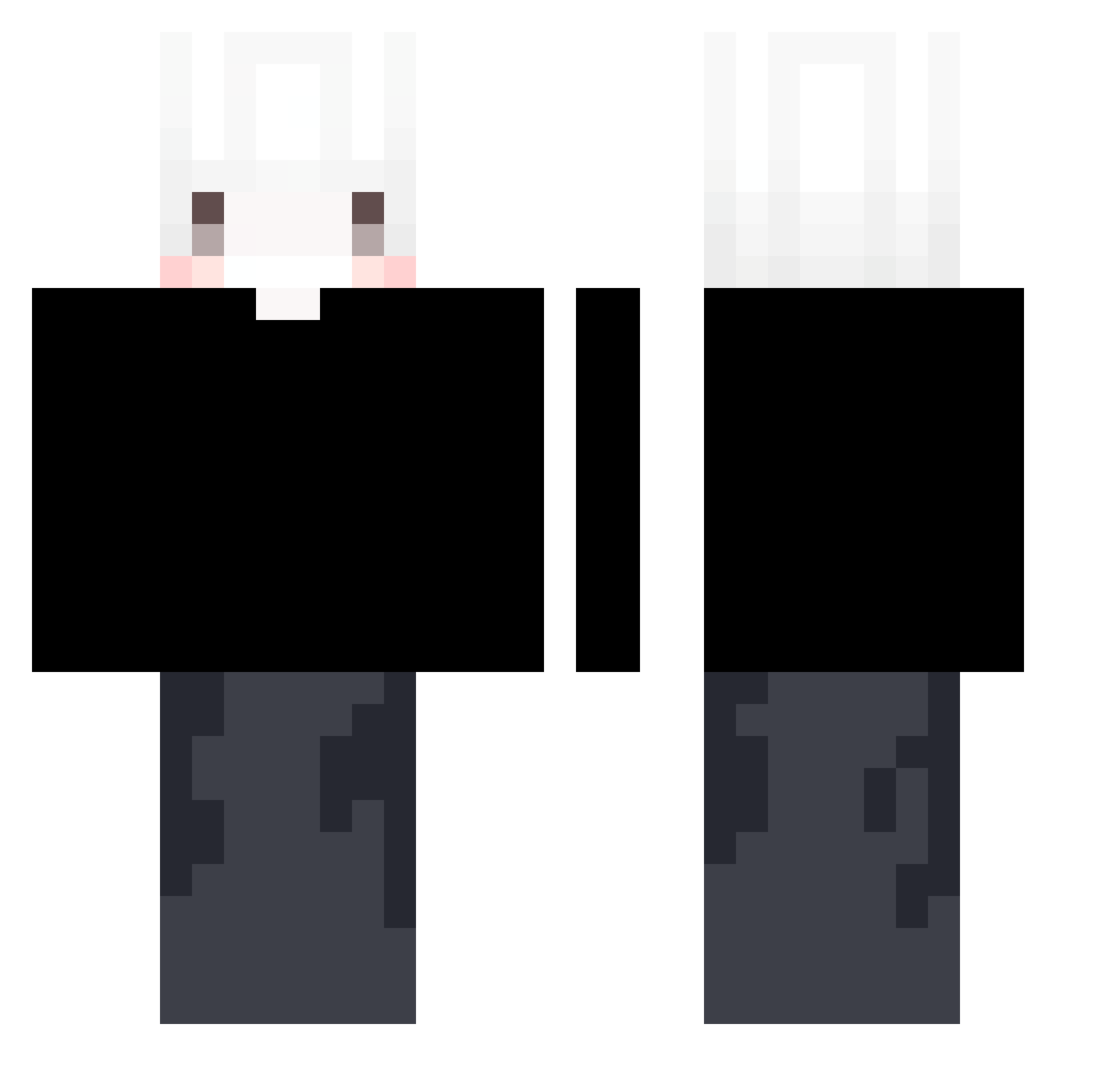 VergissMeinnict Minecraft skin, front and back view