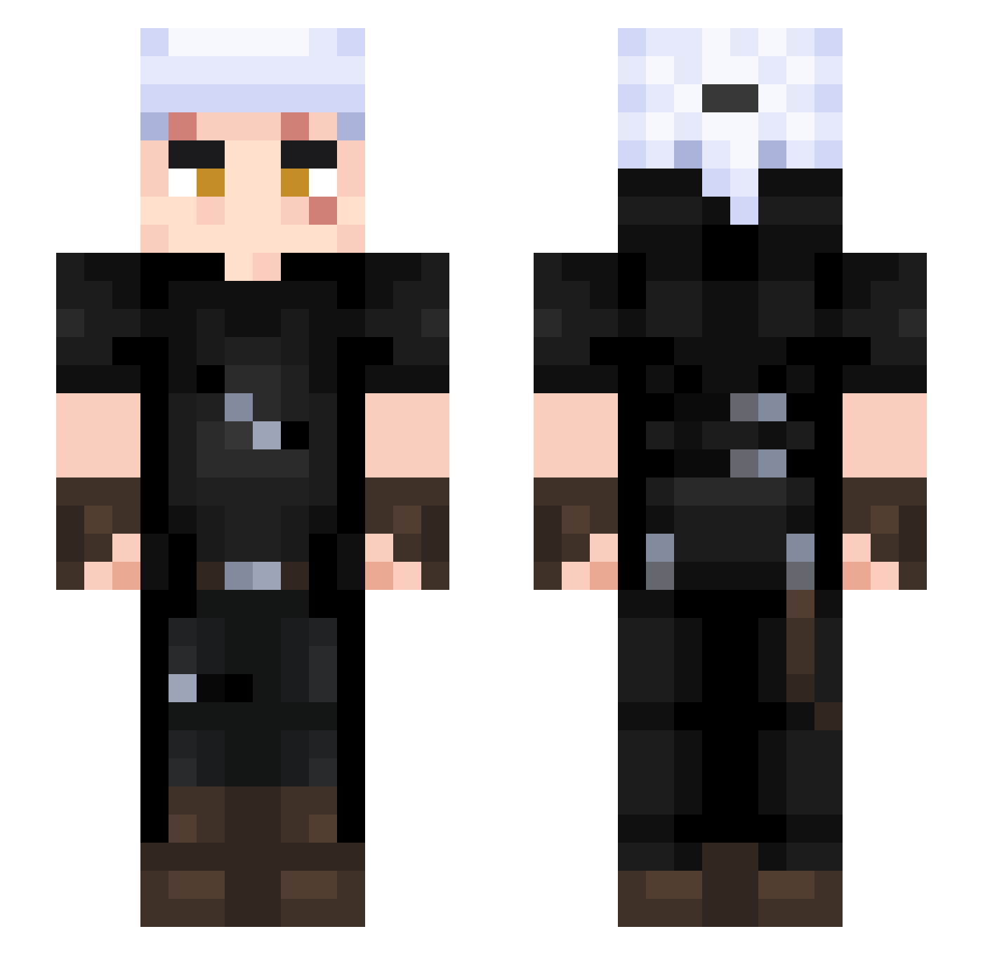 Desamor Minecraft skin, front and back view
