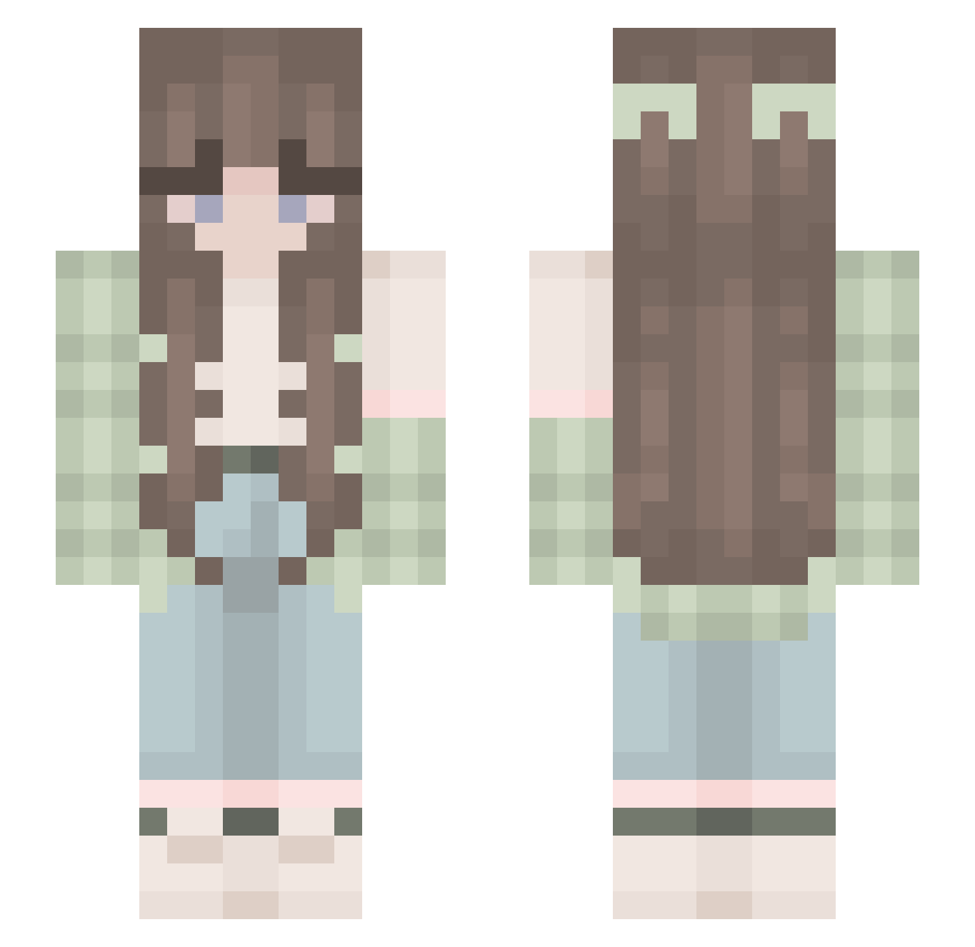 volumeutdn Minecraft skin, front and back view