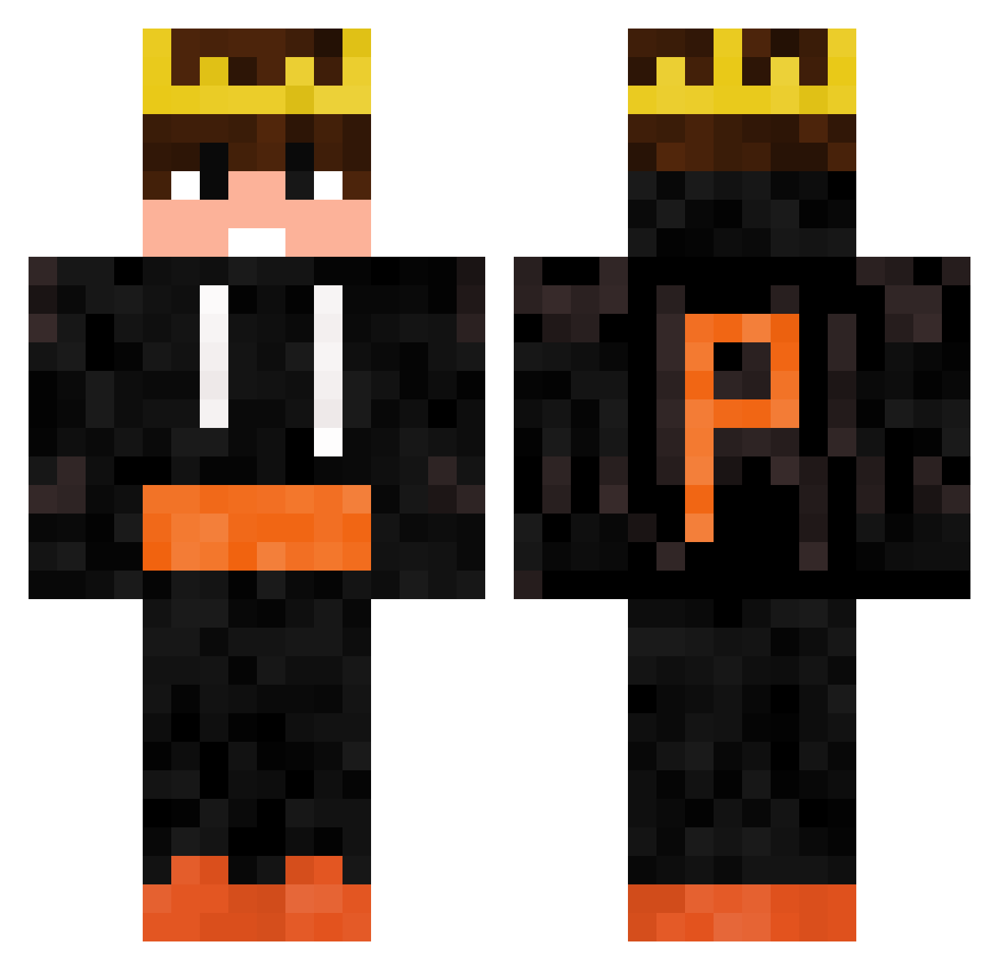 proreko Minecraft skin, front and back view
