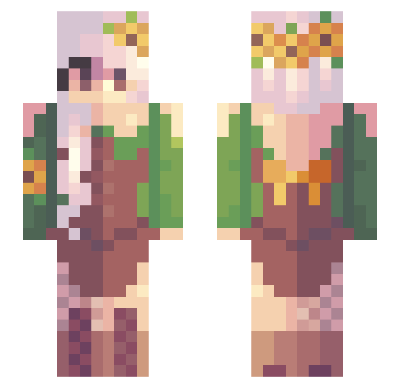 Rinzle Minecraft skin, front and back view