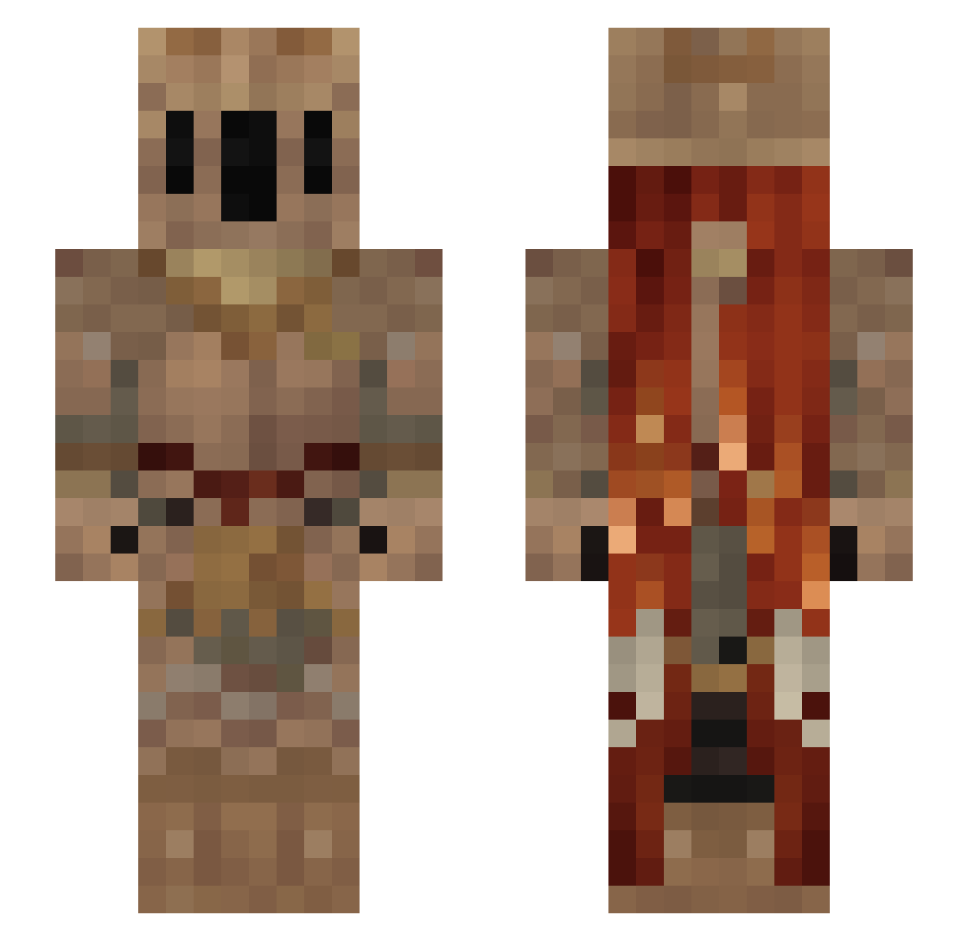 Puroico Minecraft skin, front and back view