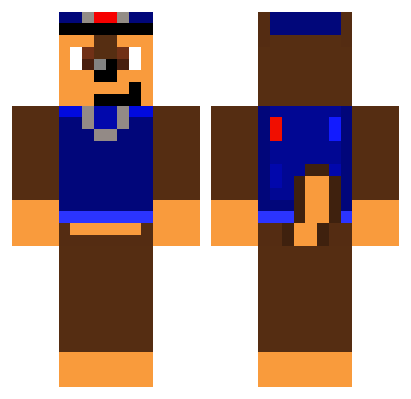 TravieDestroyer Minecraft skin, front and back view