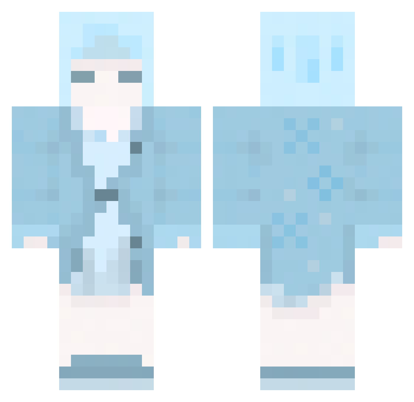 RandomSquared Minecraft skin, front and back view