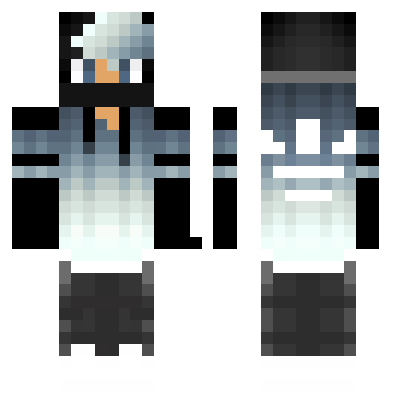 twoTurtle625 Minecraft skin, front and back view