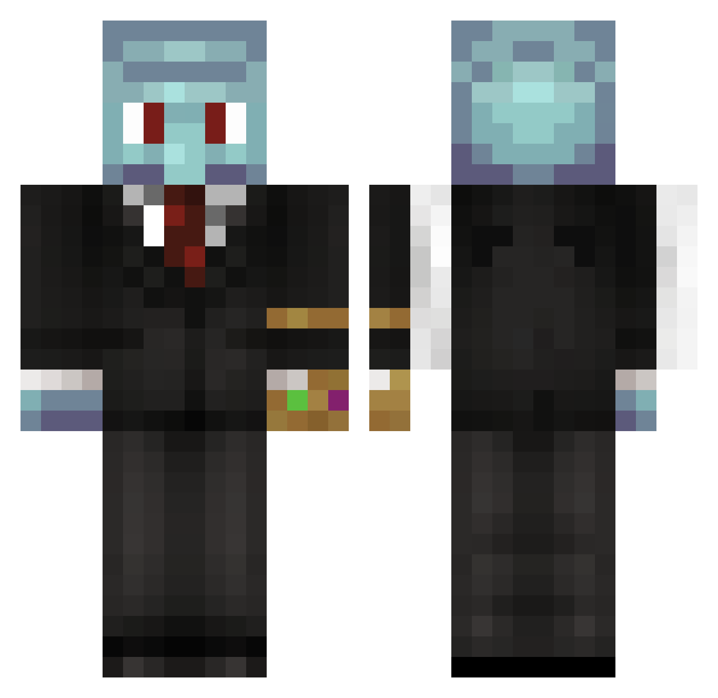 Straightuphotdog Minecraft skin, front and back view