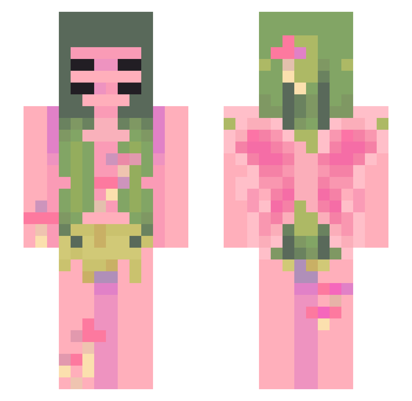 traverse Minecraft skin, front and back view