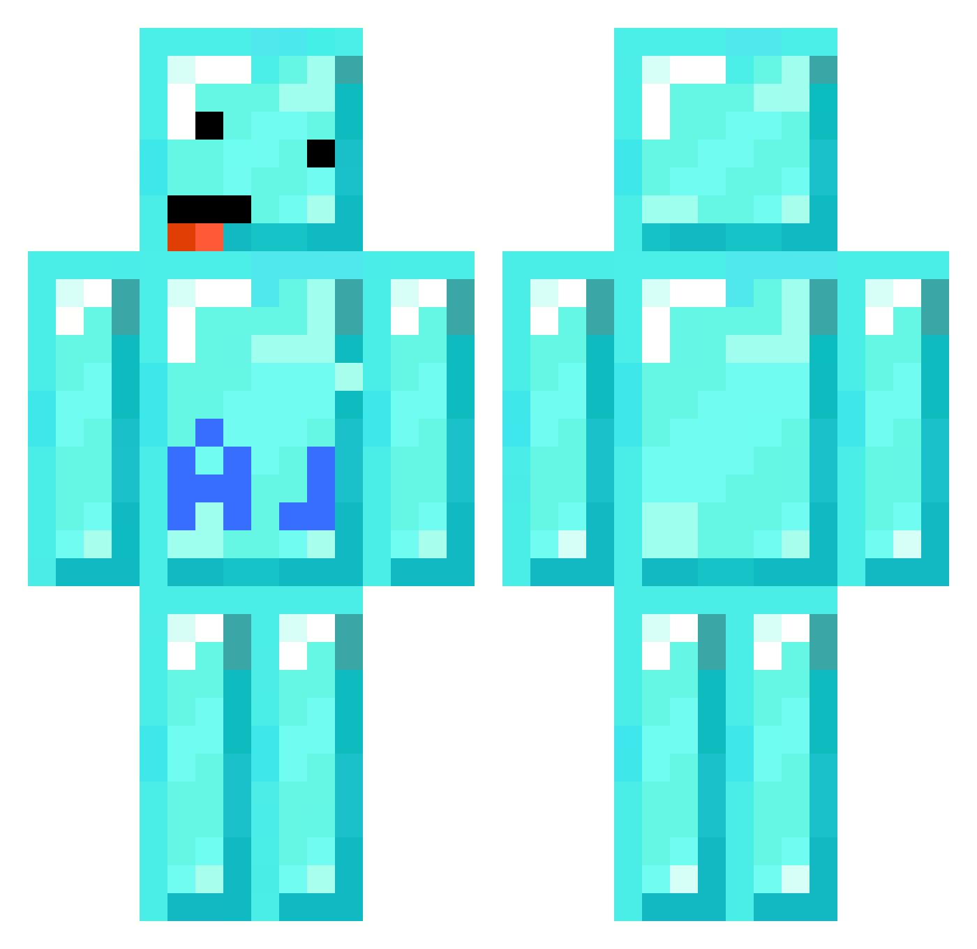 JackJack909 Minecraft skin, front and back view