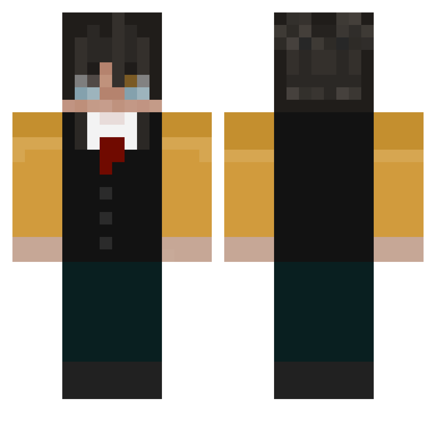 Daenok Minecraft skin, front and back view
