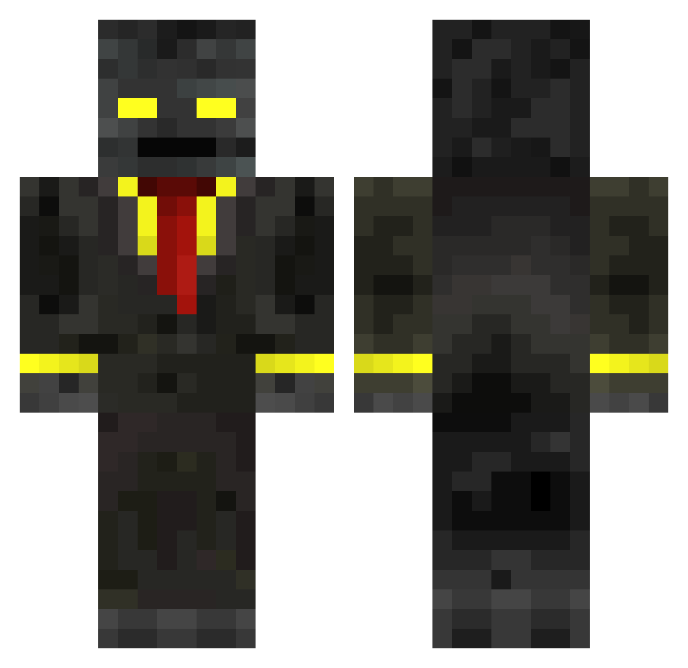 TSFrontman Minecraft skin, front and back view