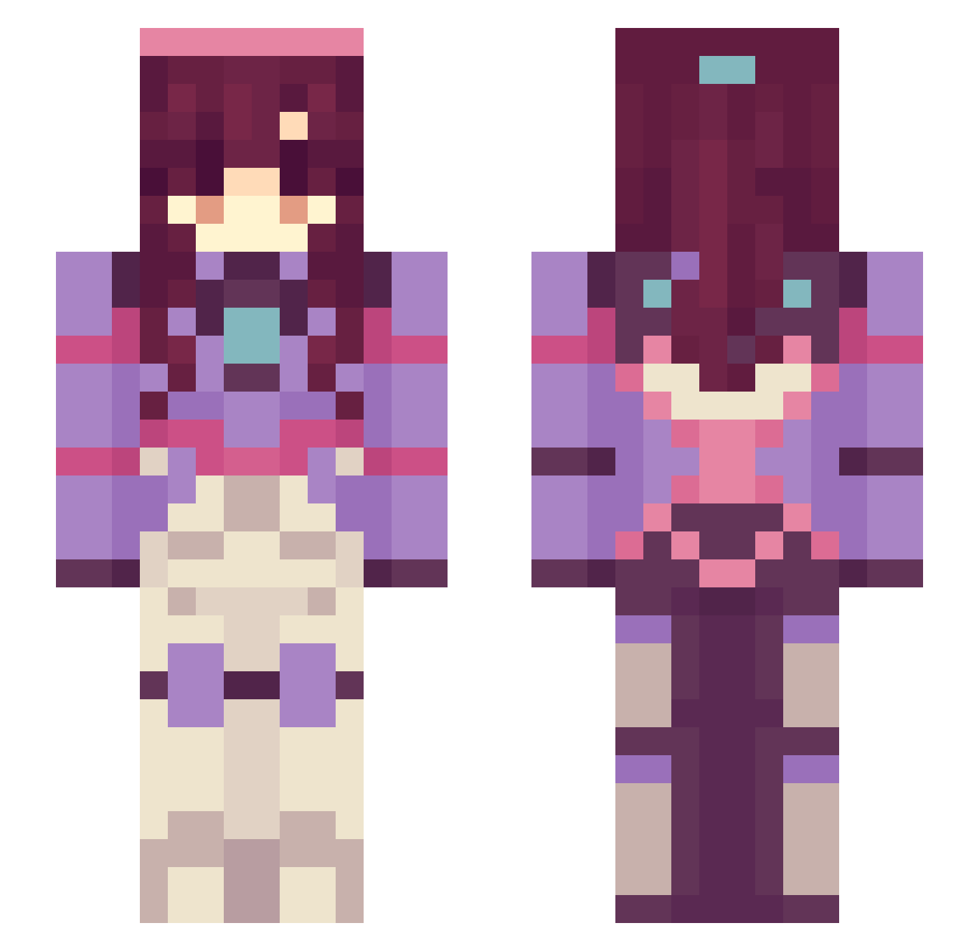 CaryGay Minecraft skin, front and back view
