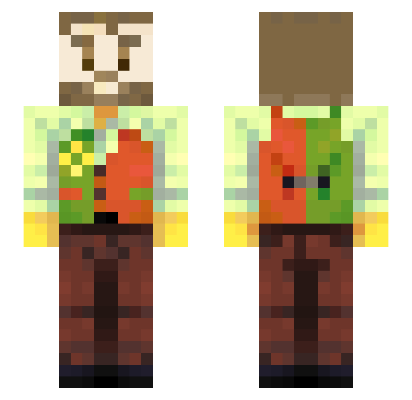 Mart_Flame Minecraft skin, front and back view