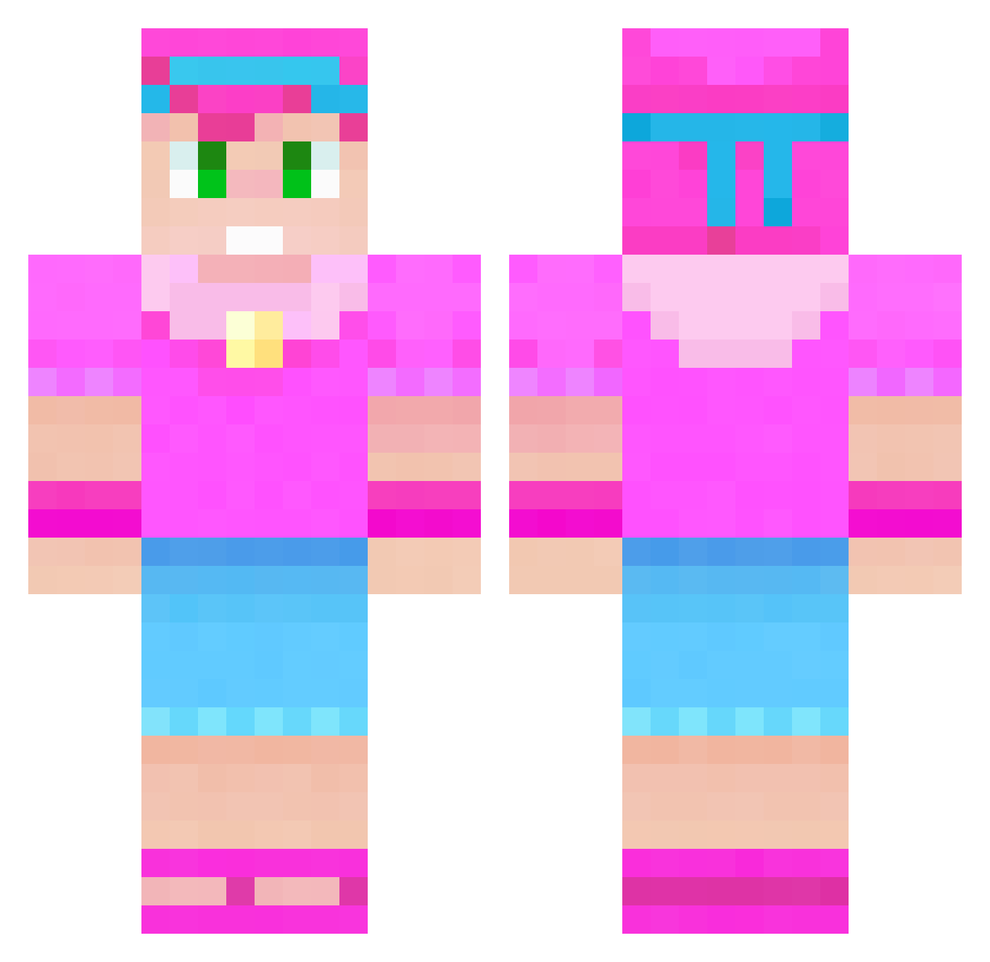 invictooor Minecraft skin, front and back view