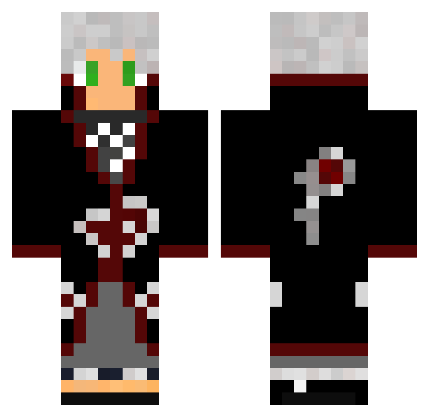 nymk7788 Minecraft skin, front and back view