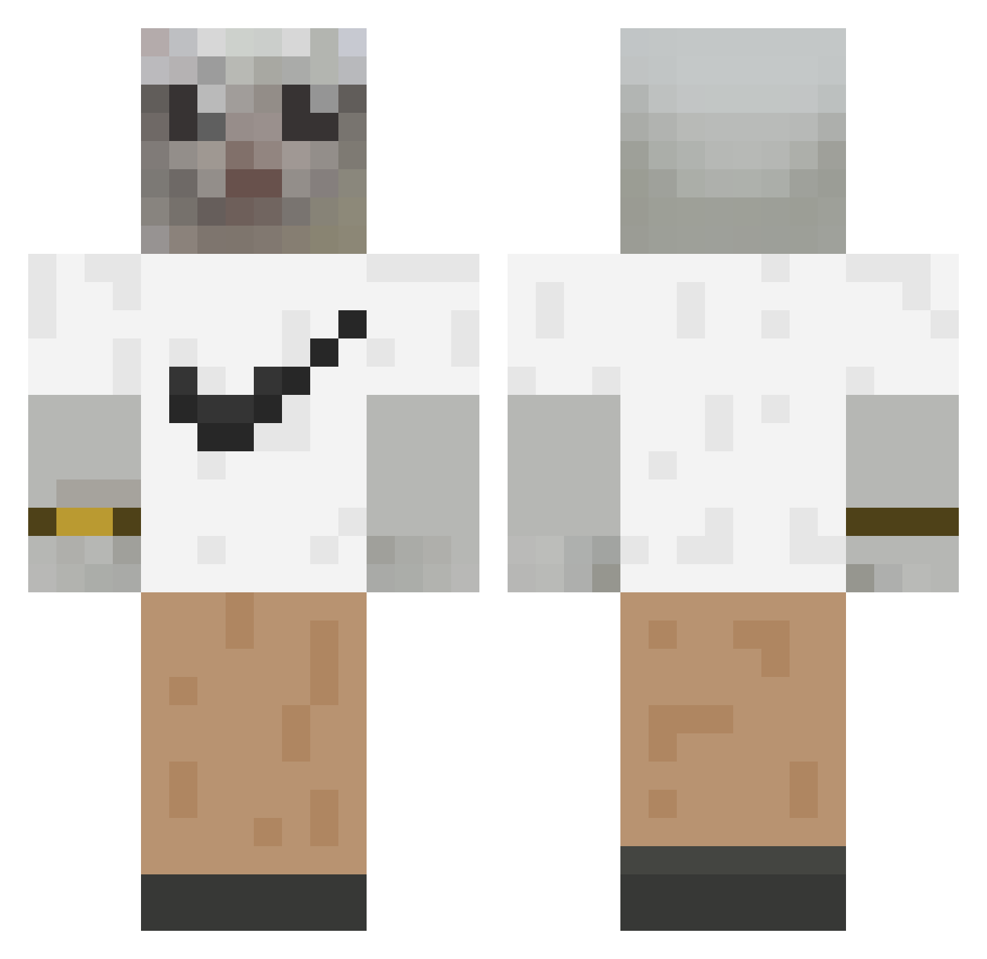 Rado7 Minecraft skin, front and back view
