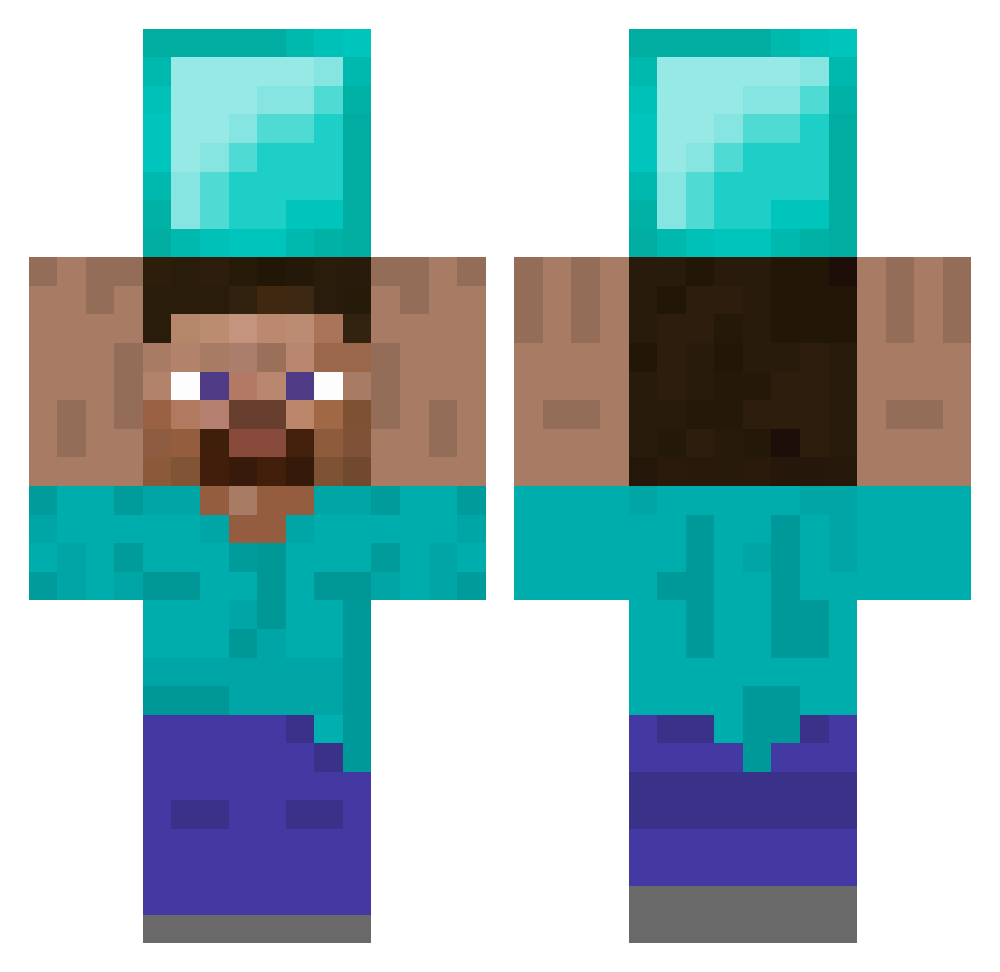 XxRavexX_ Minecraft skin, front and back view