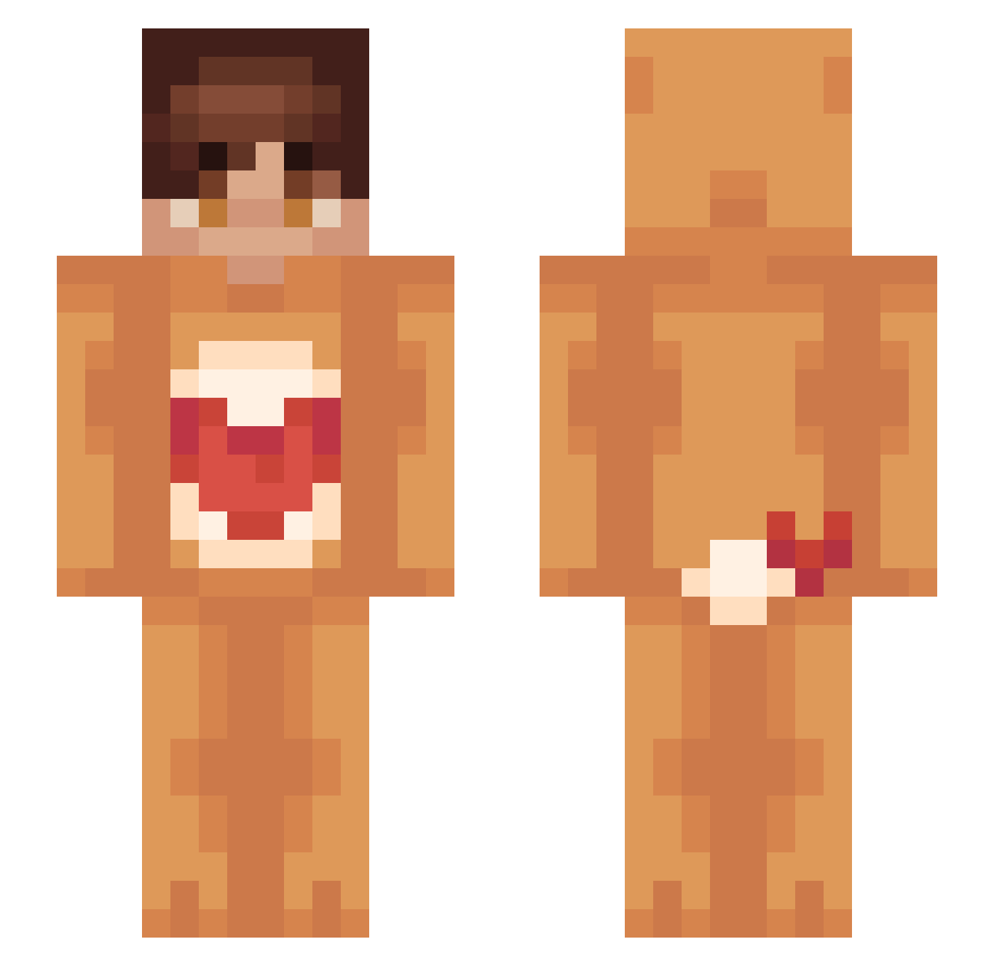ztHUGthomas Minecraft skin, front and back view