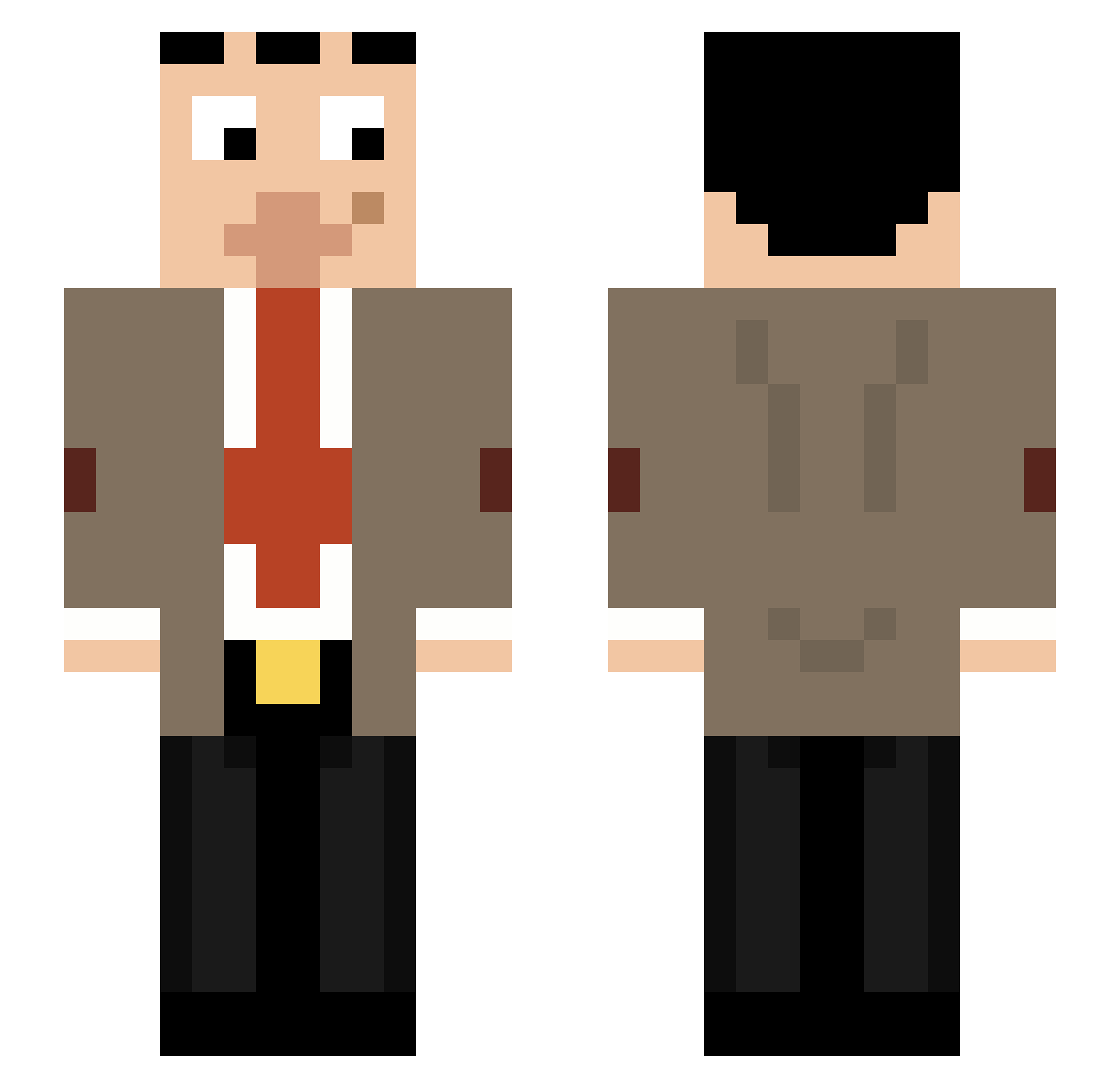 pontics Minecraft skin, front and back view
