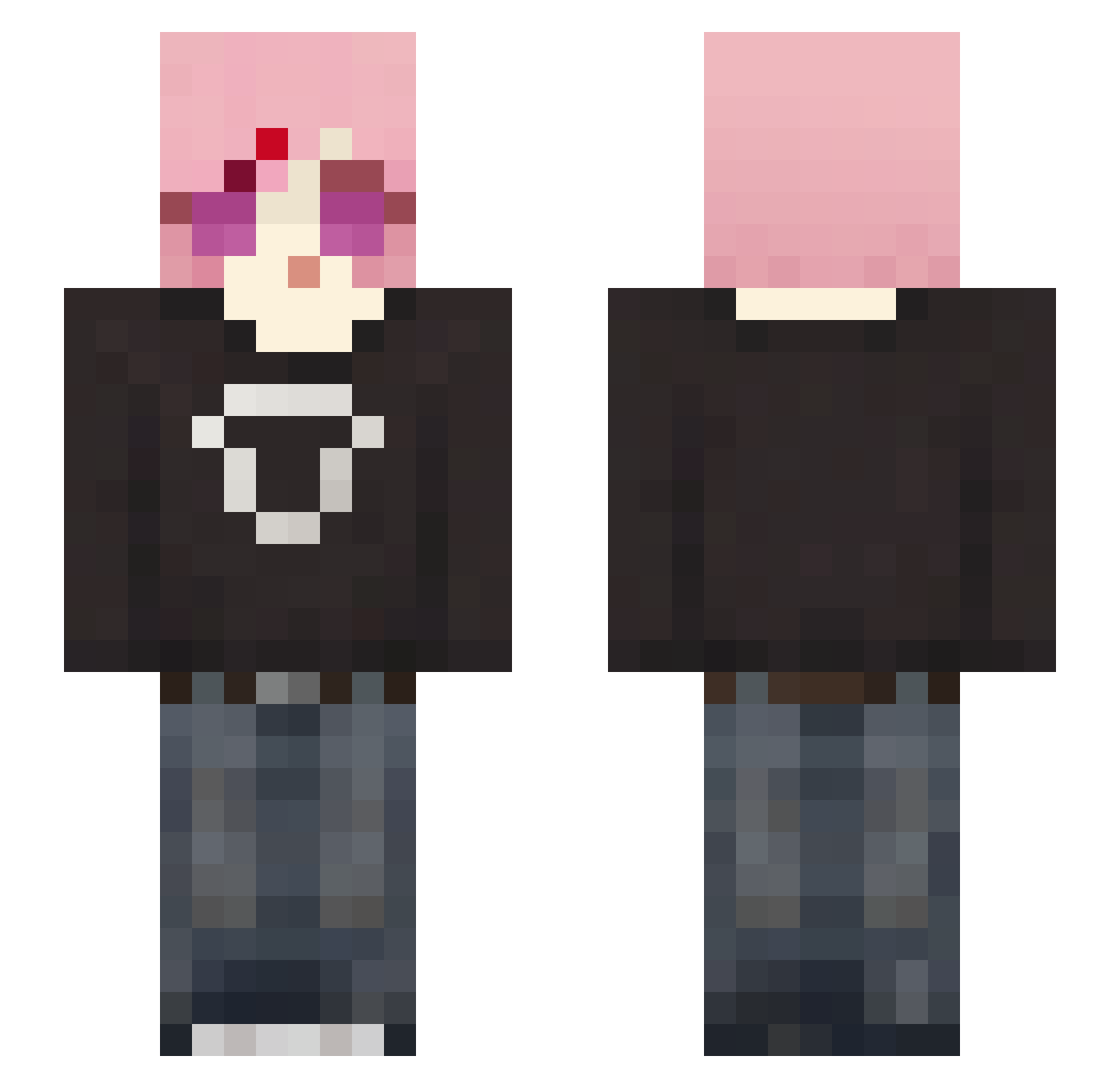 Duckvincii Minecraft skin, front and back view