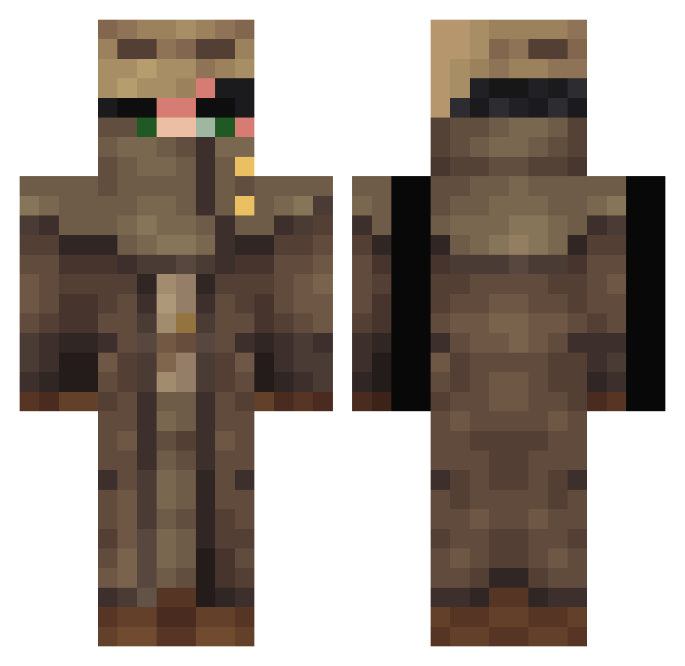 GABBO1012 Minecraft skin, front and back view