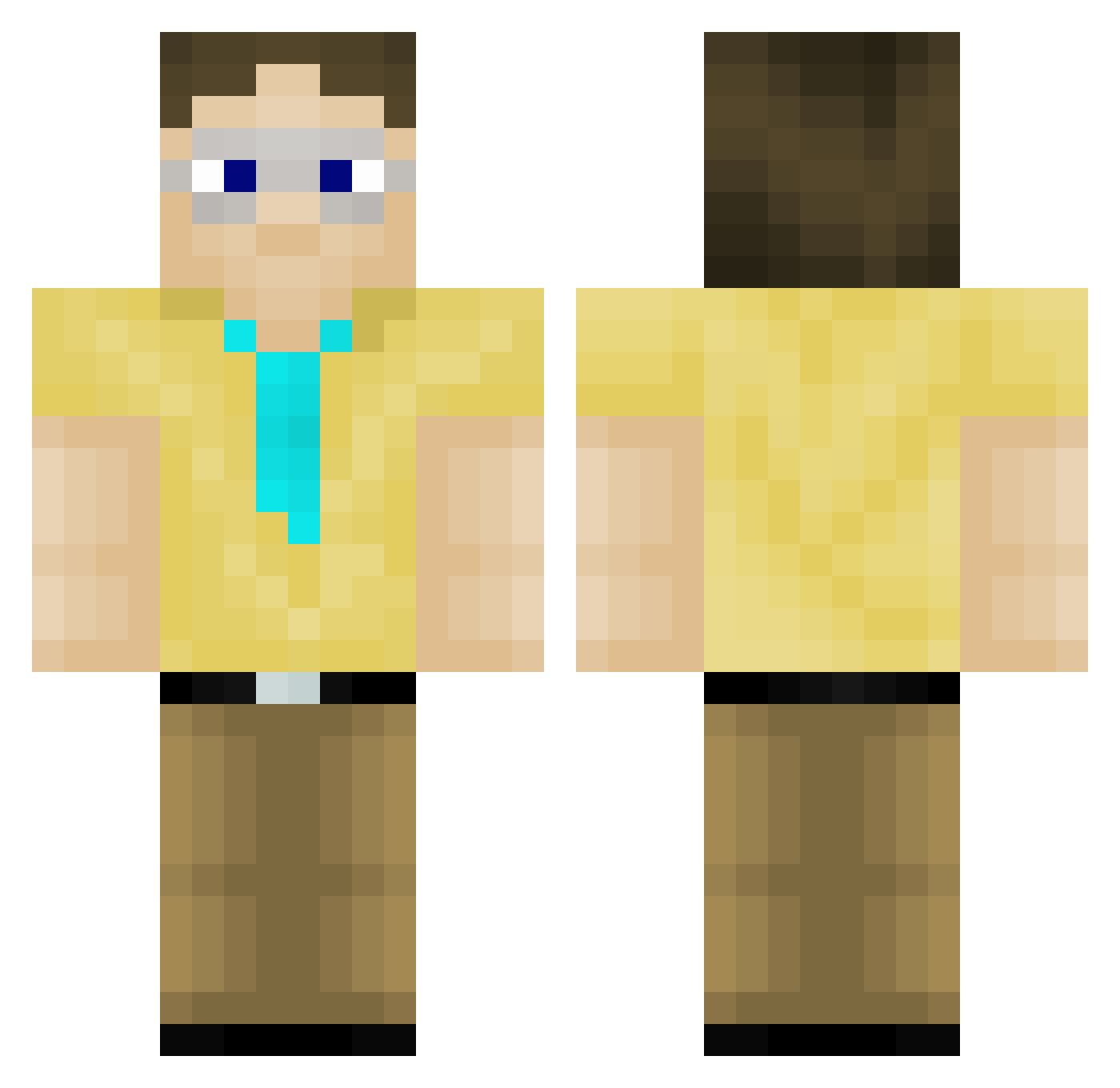 BlowItAllUp Minecraft skin, front and back view