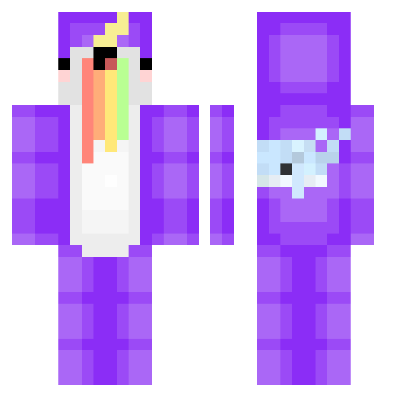 CuzImUnable Minecraft skin, front and back view