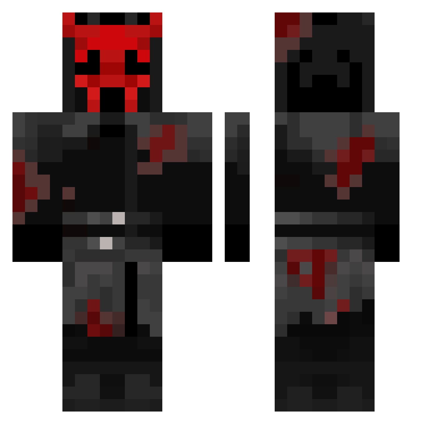 Devil_UAE Minecraft skin, front and back view