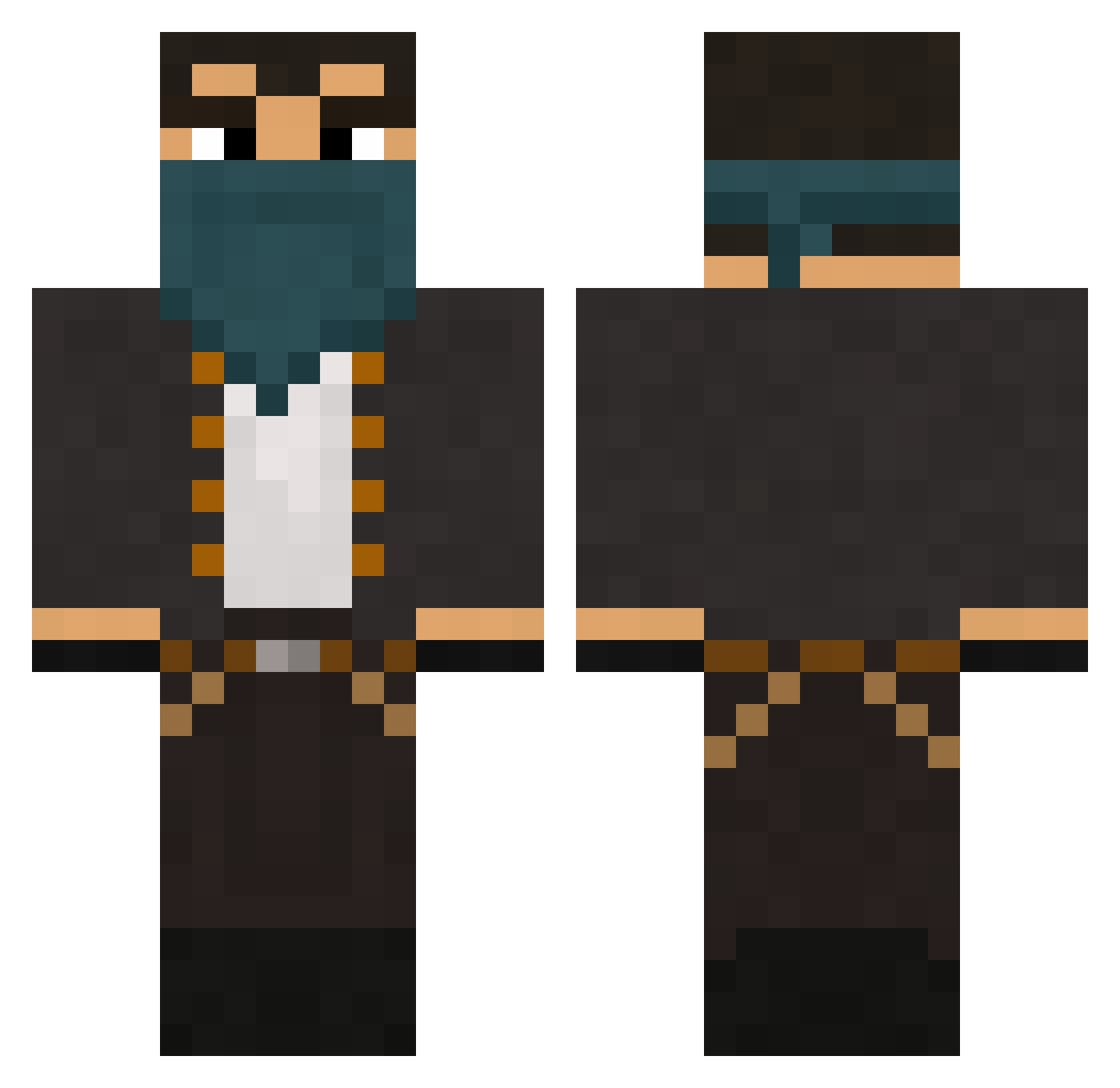 Assembly Minecraft skin, front and back view