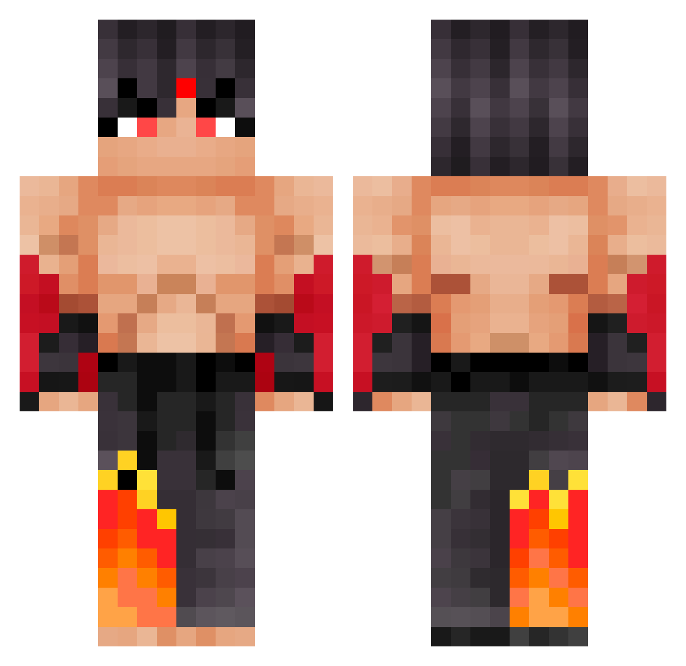 AssoDiCuori90 Minecraft skin, front and back view