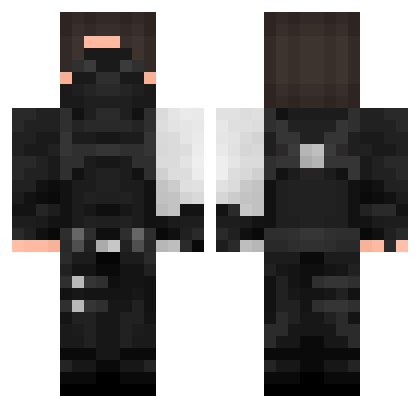Buteos Minecraft skin, front and back view