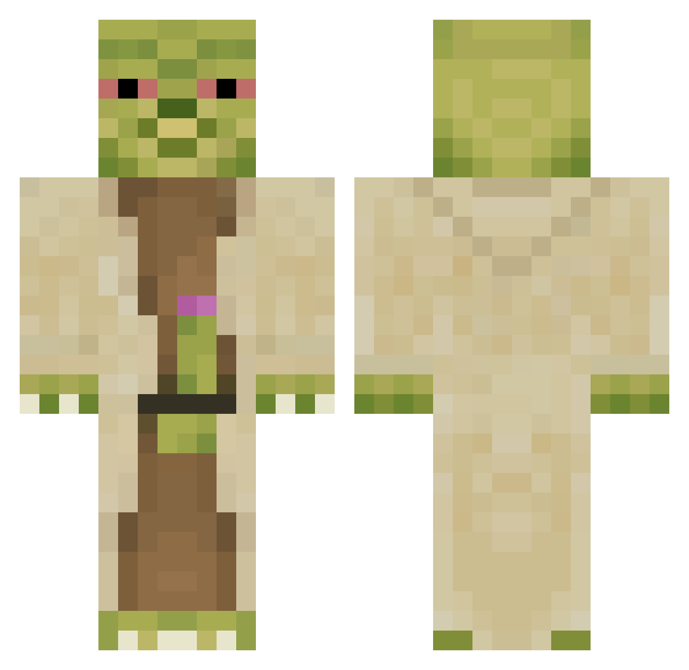 FogSamba Minecraft skin, front and back view