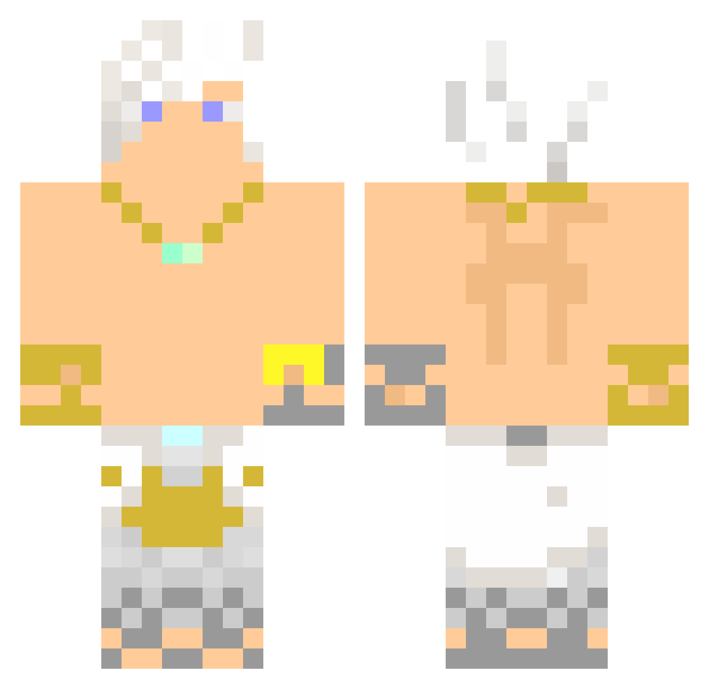 AngelOut Minecraft skin, front and back view