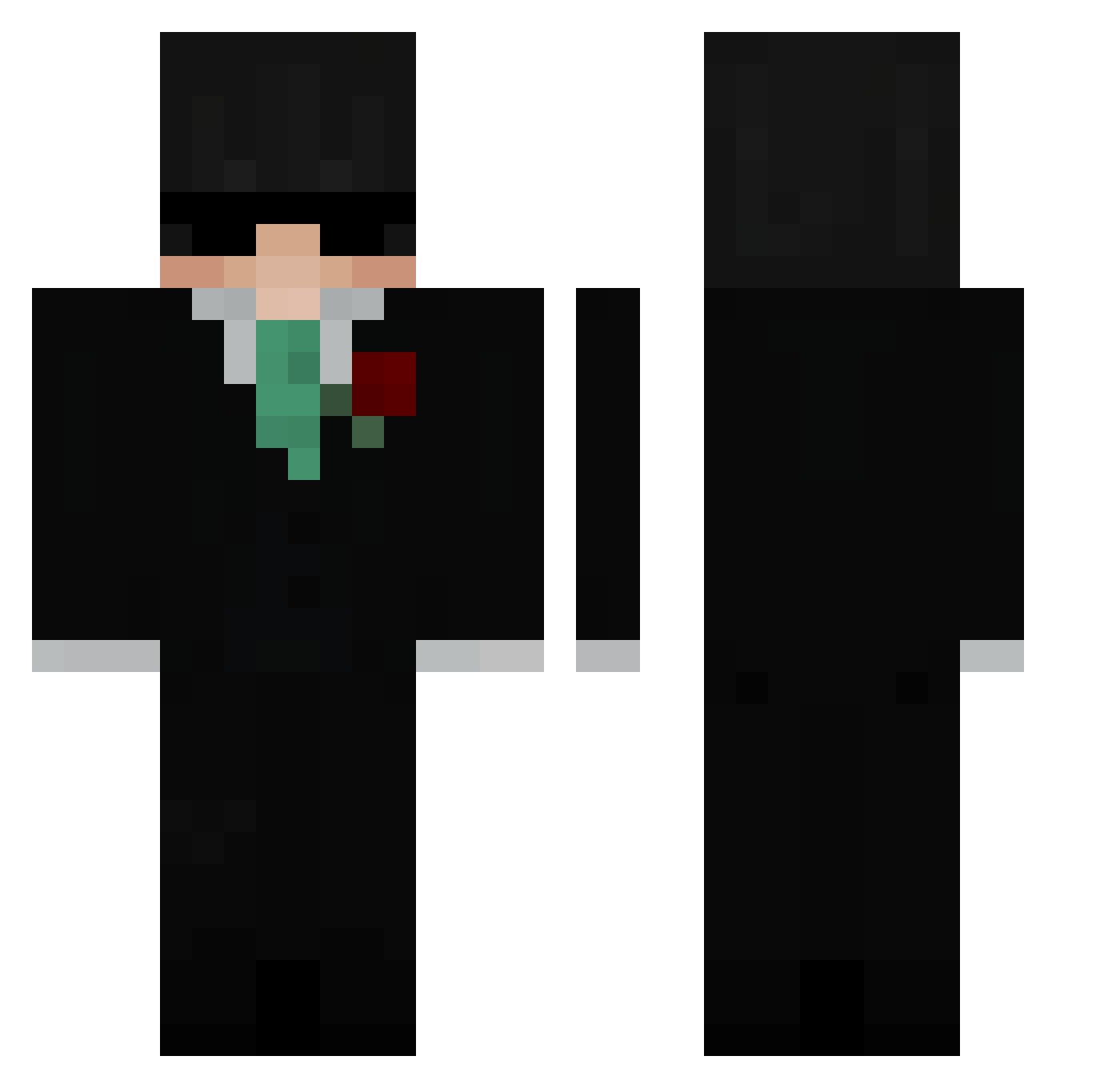 wnnv Minecraft skin, front and back view