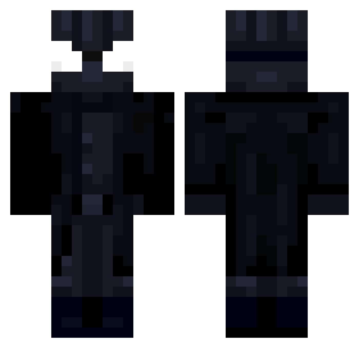 xMilenz Minecraft skin, front and back view
