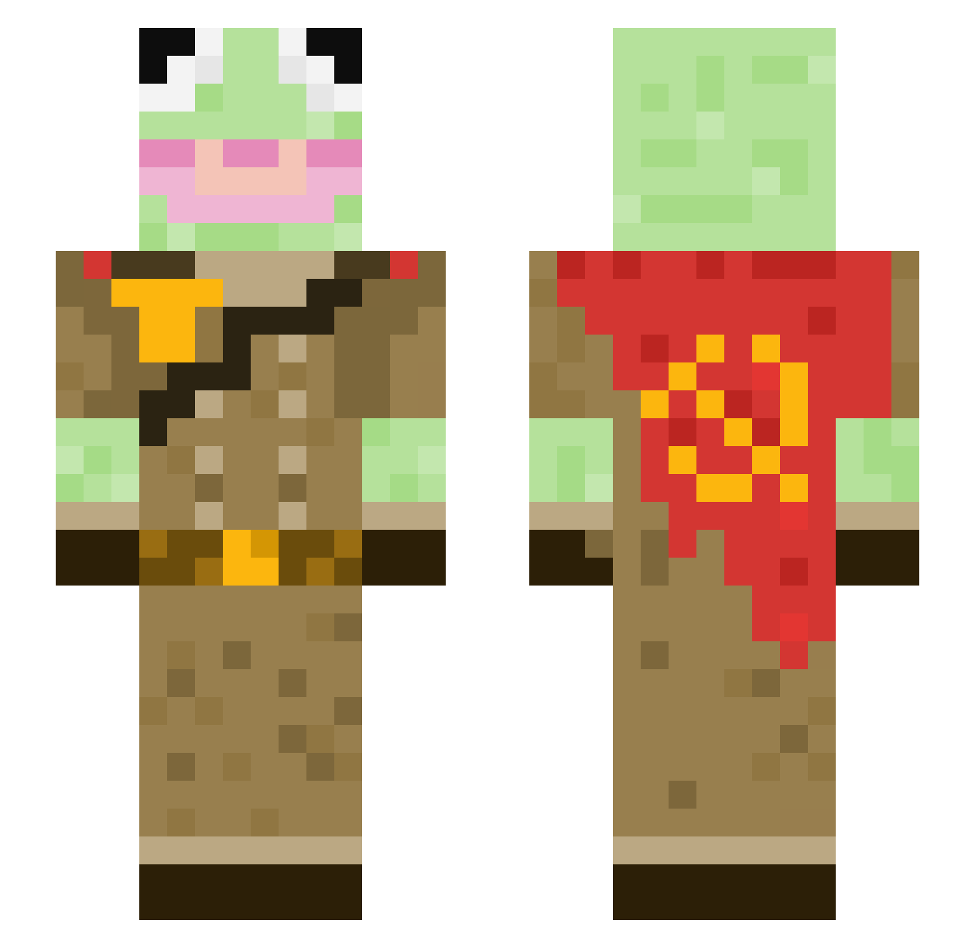 Inoffensively Minecraft skin, front and back view