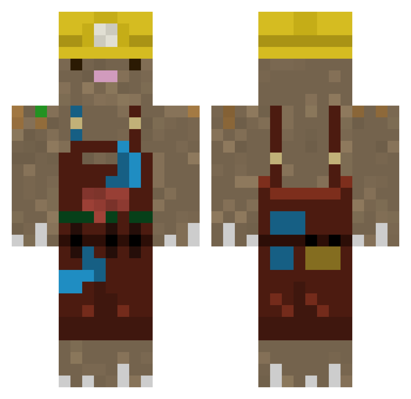 oaw Minecraft skin, front and back view