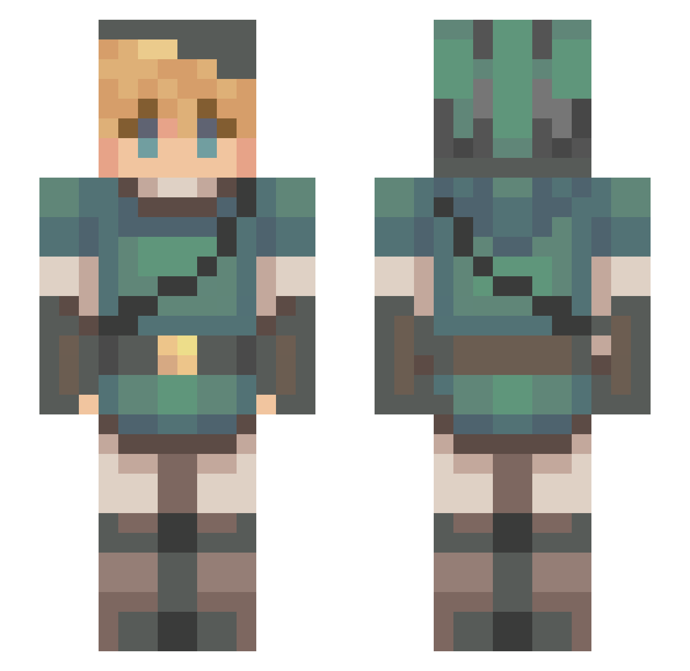 howilng Minecraft skin, front and back view