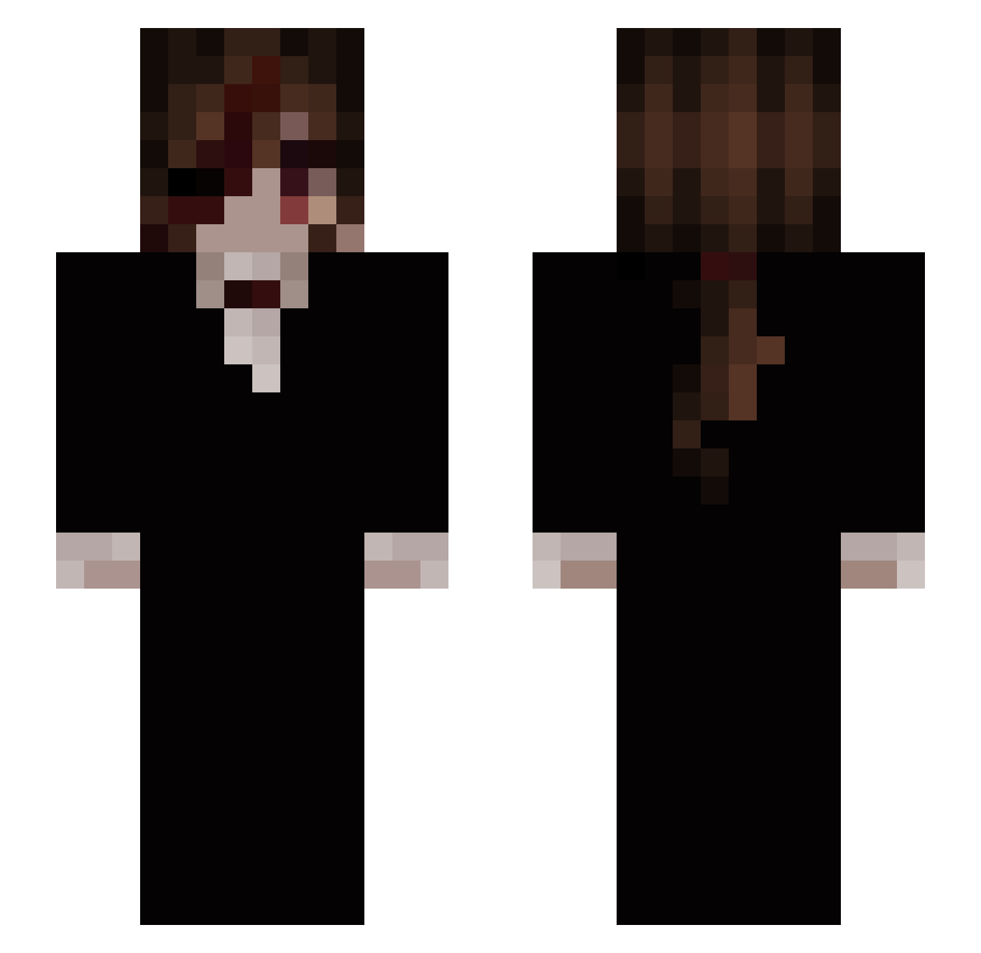 vampiricbats Minecraft skin, front and back view