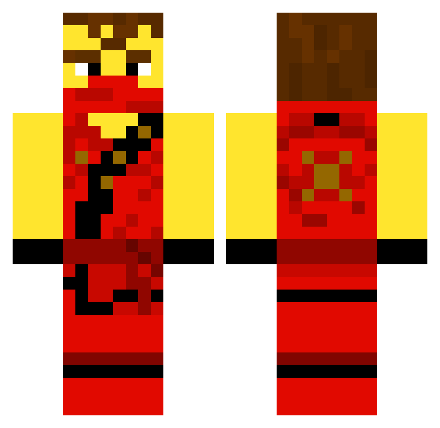 Bram200 Minecraft skin, front and back view