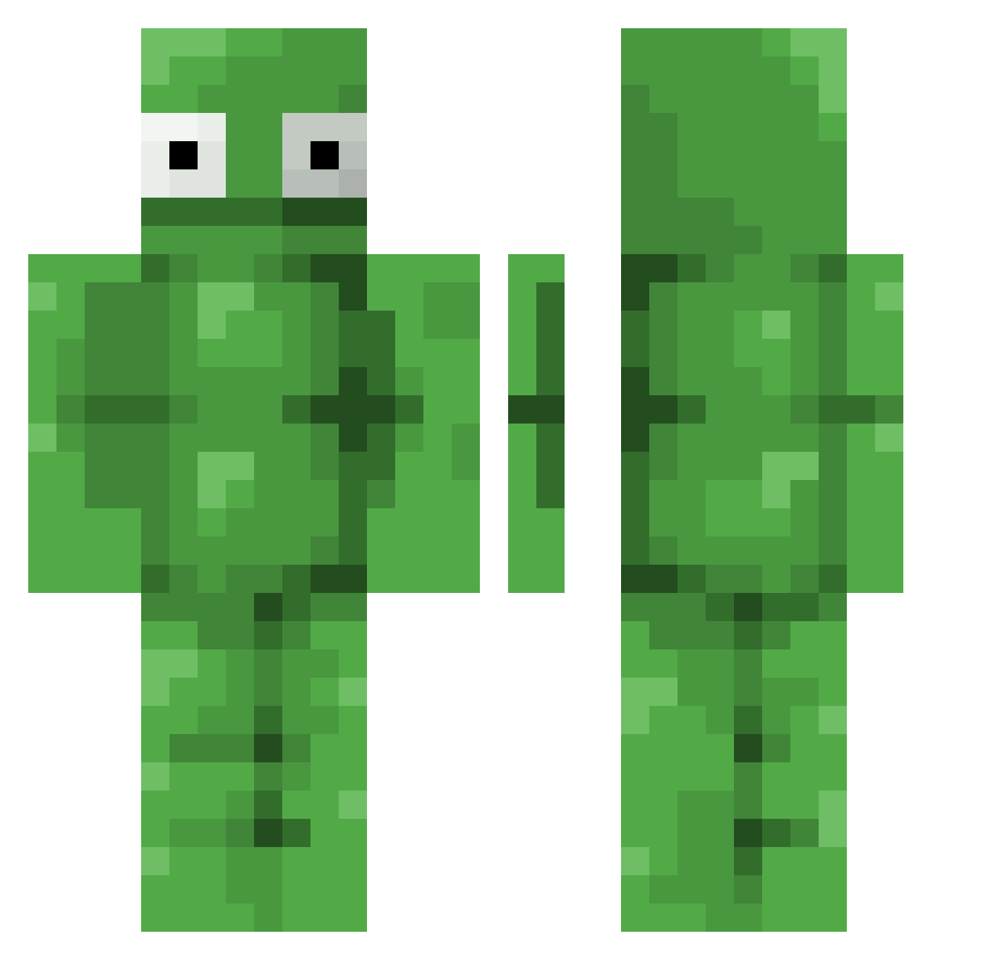 burnedpies Minecraft skin, front and back view