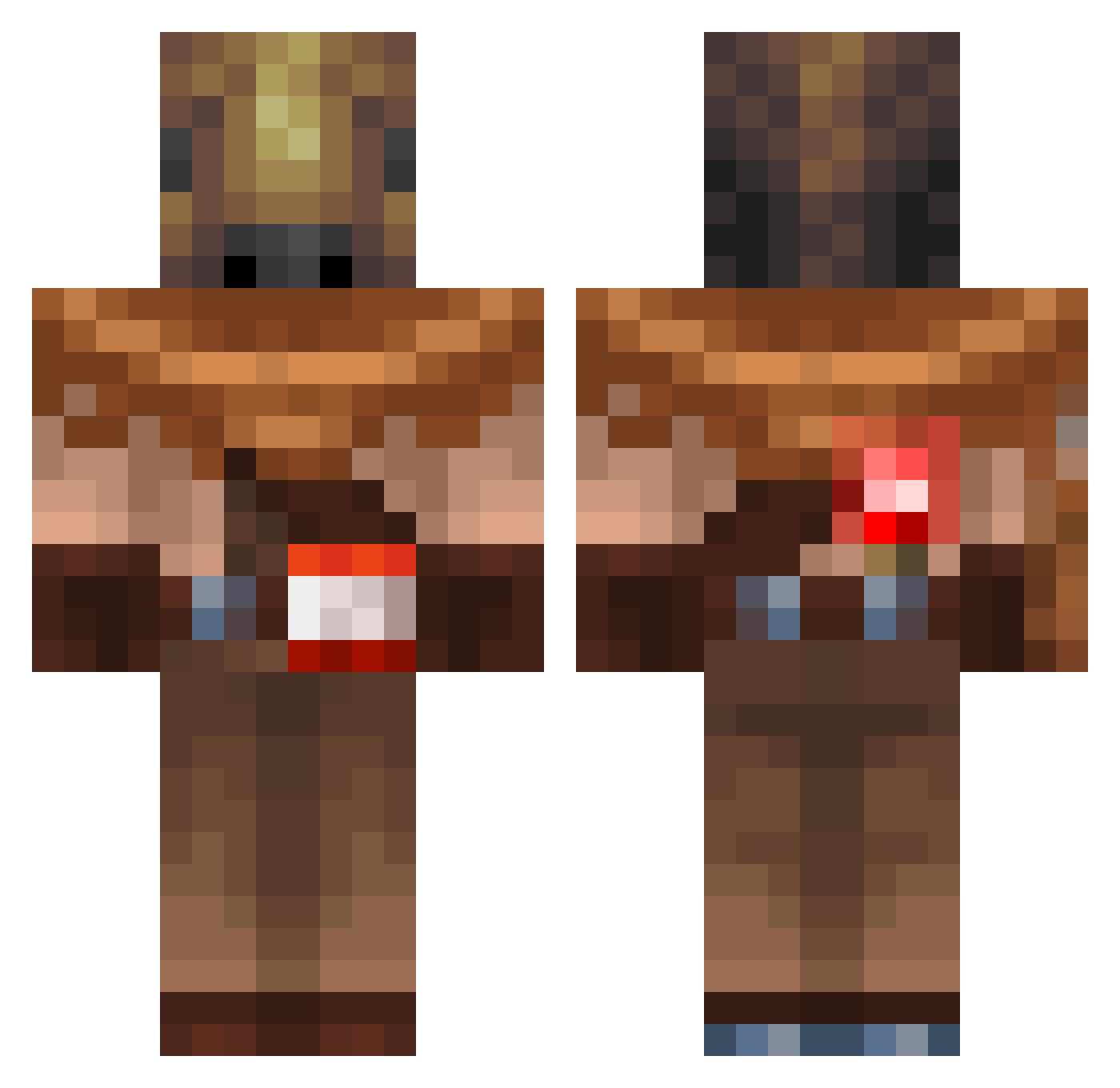 Pecket Minecraft skin, front and back view