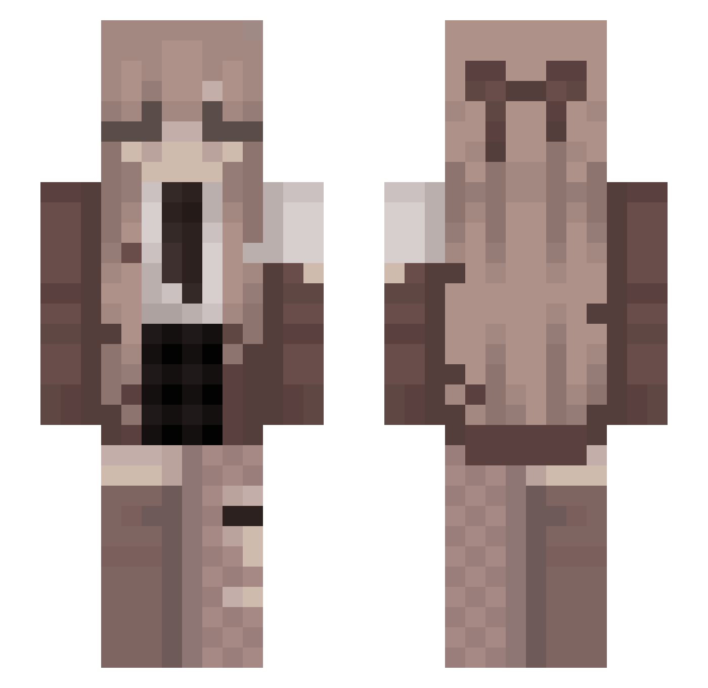 Taco1000 Minecraft skin, front and back view