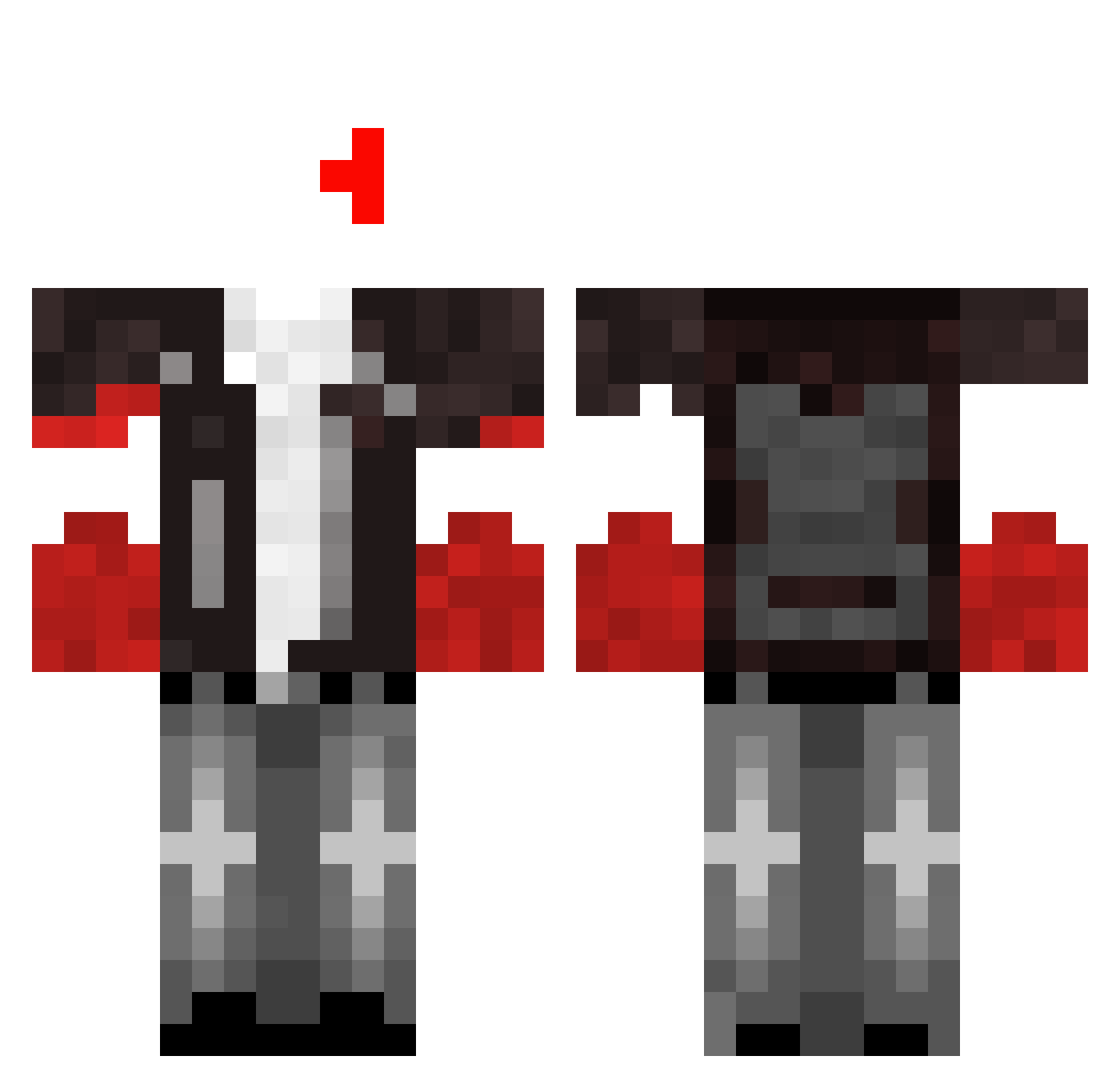 Thiloson Minecraft skin, front and back view